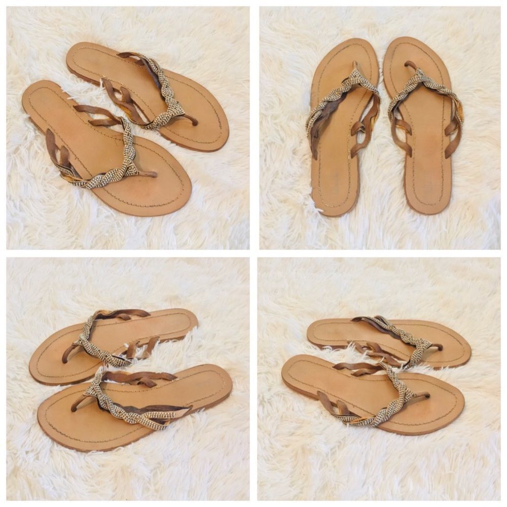 Blue by Saks 5th Avenue Gold Braided Sandals